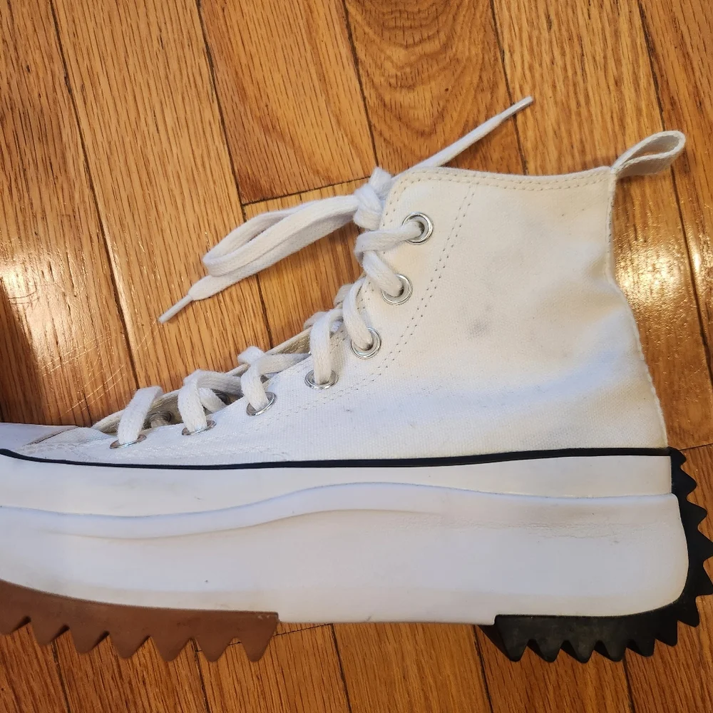 Converse White Run Star Hike Hi Platform Shoes 166799C - Picture 7 of 8
